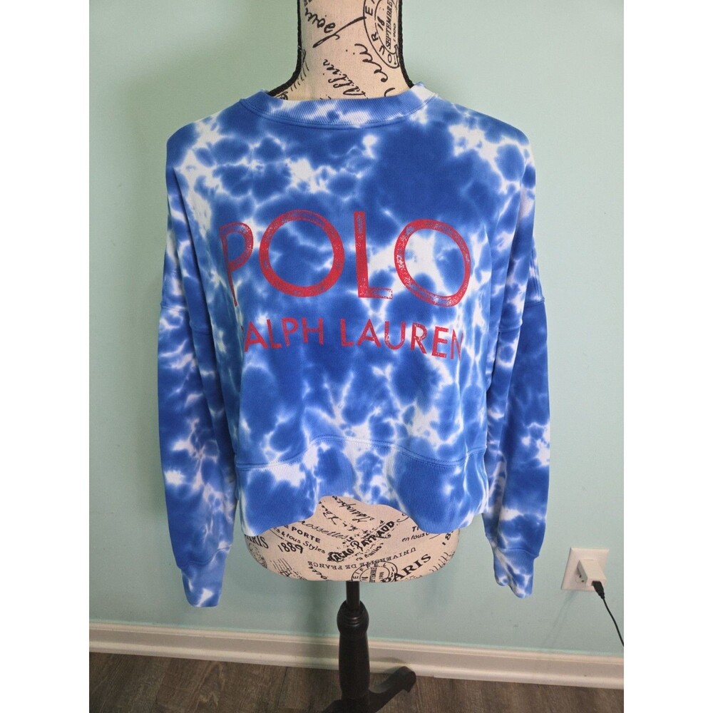 polo ralph lauren sweatshirt crop tie dye extra small